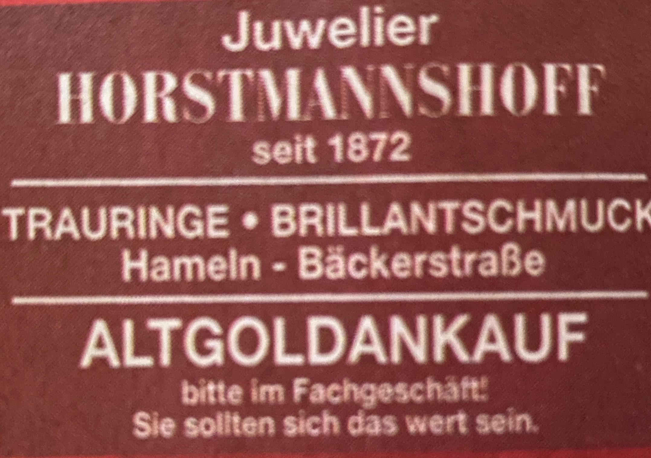 Bild 1 Juwelier Horstmannshoff in Hameln