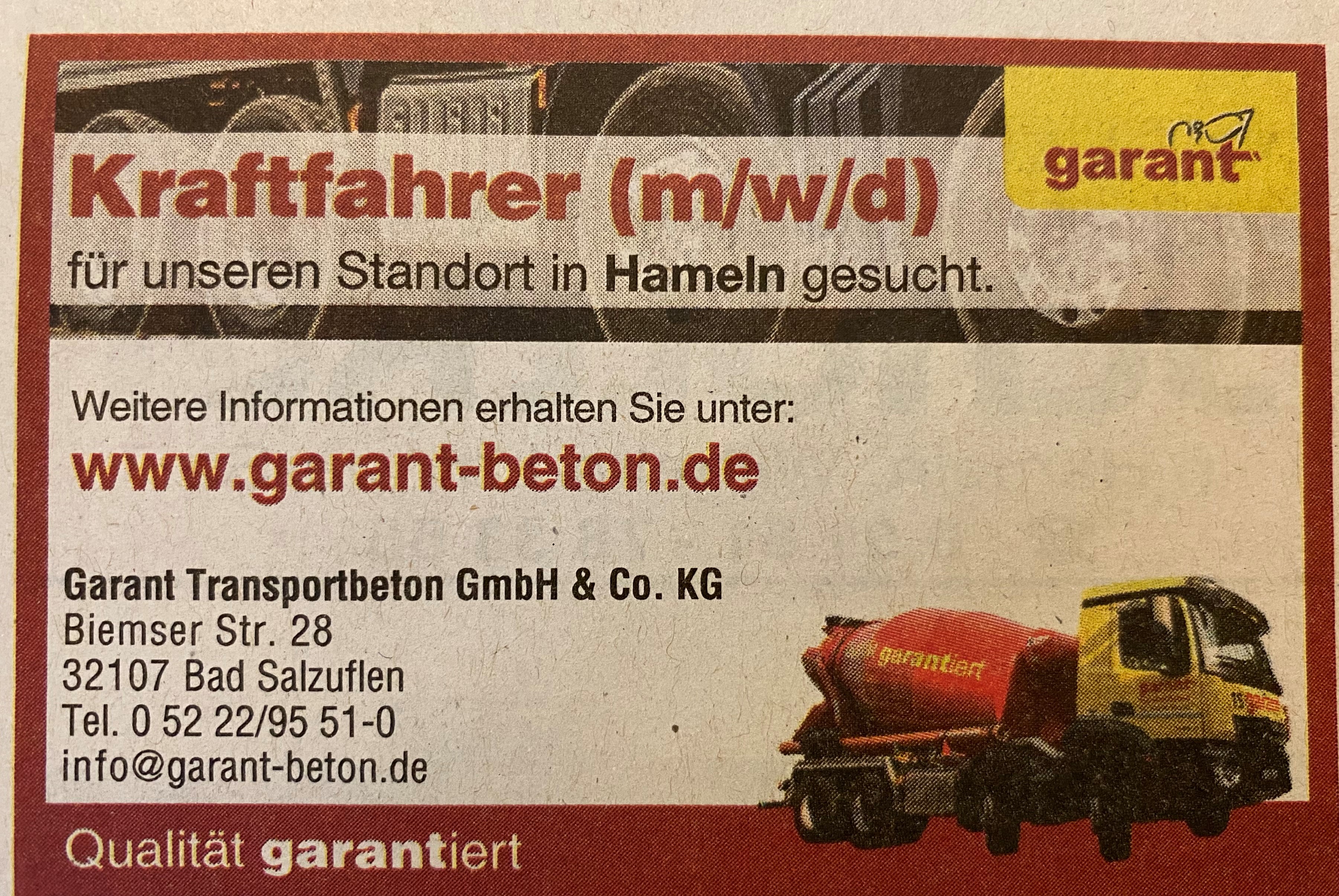 Bild 1 Garant Transportbetongesellschaft mbH & Co. KG in Bad Salzuflen