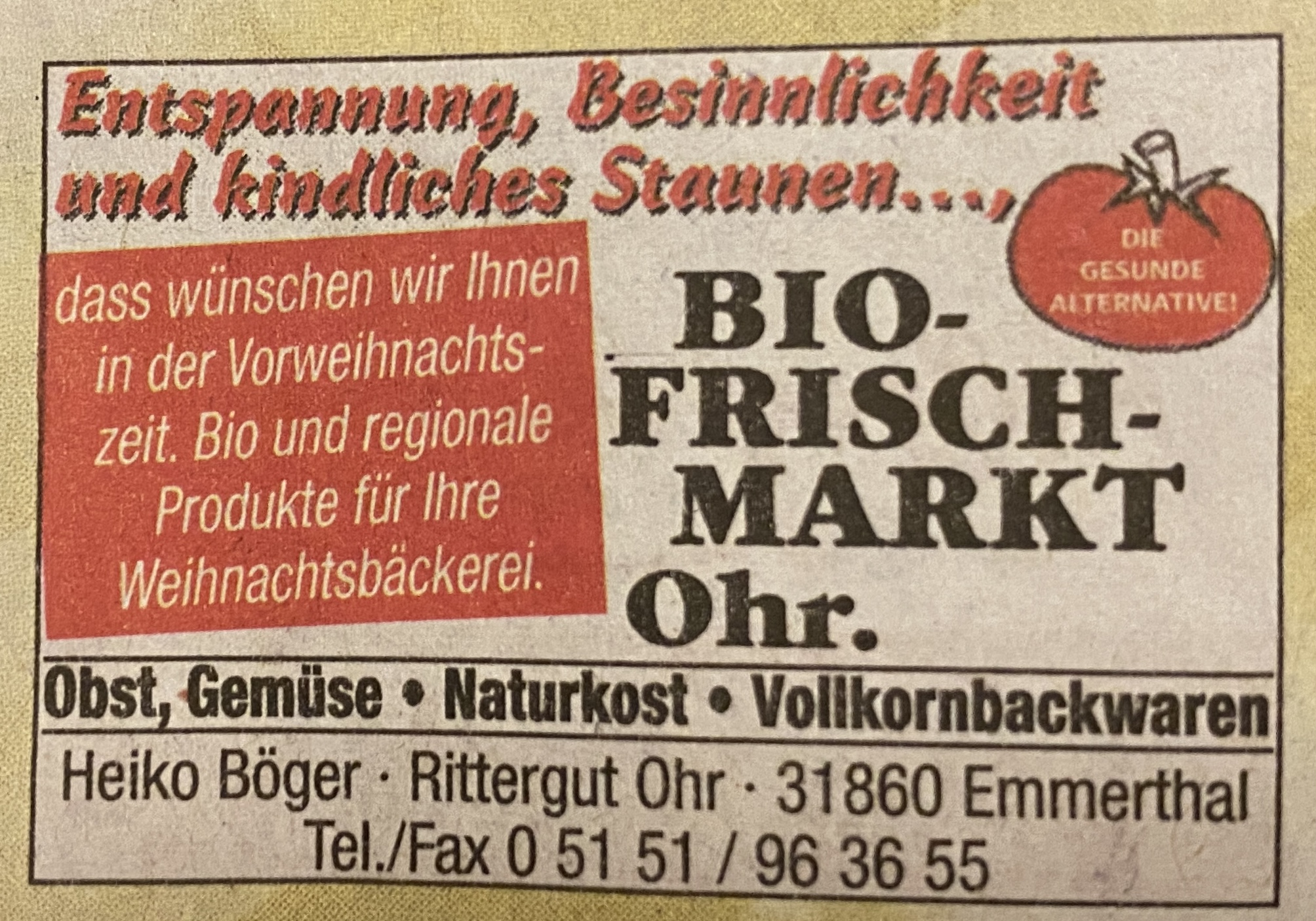 Bild 1 Bio Frischmarkt-Ohr, A. Schuldt in Emmerthal