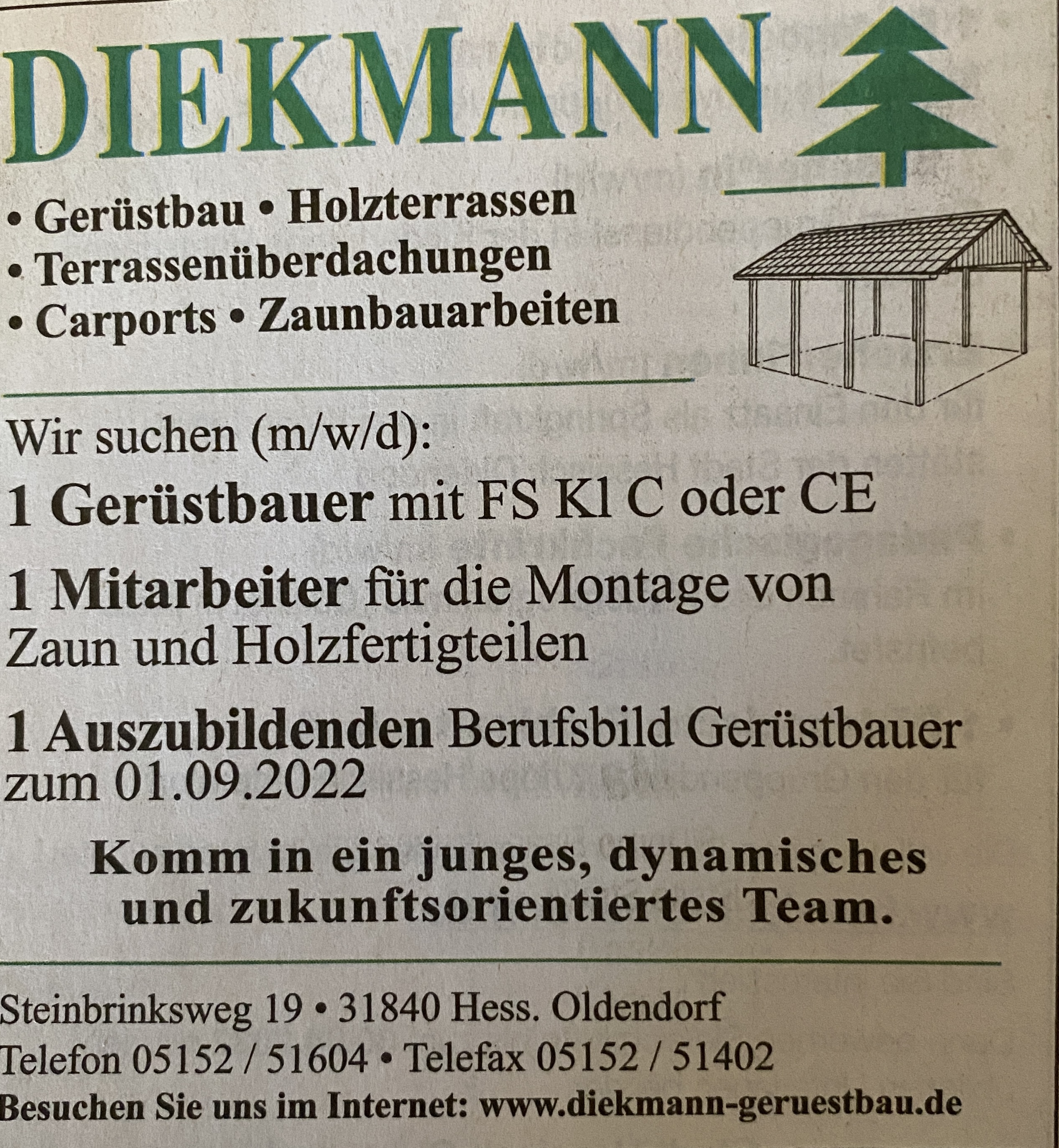 Bild 1 Diekmann Holz-und Gerüstbau in Hessisch Oldendorf