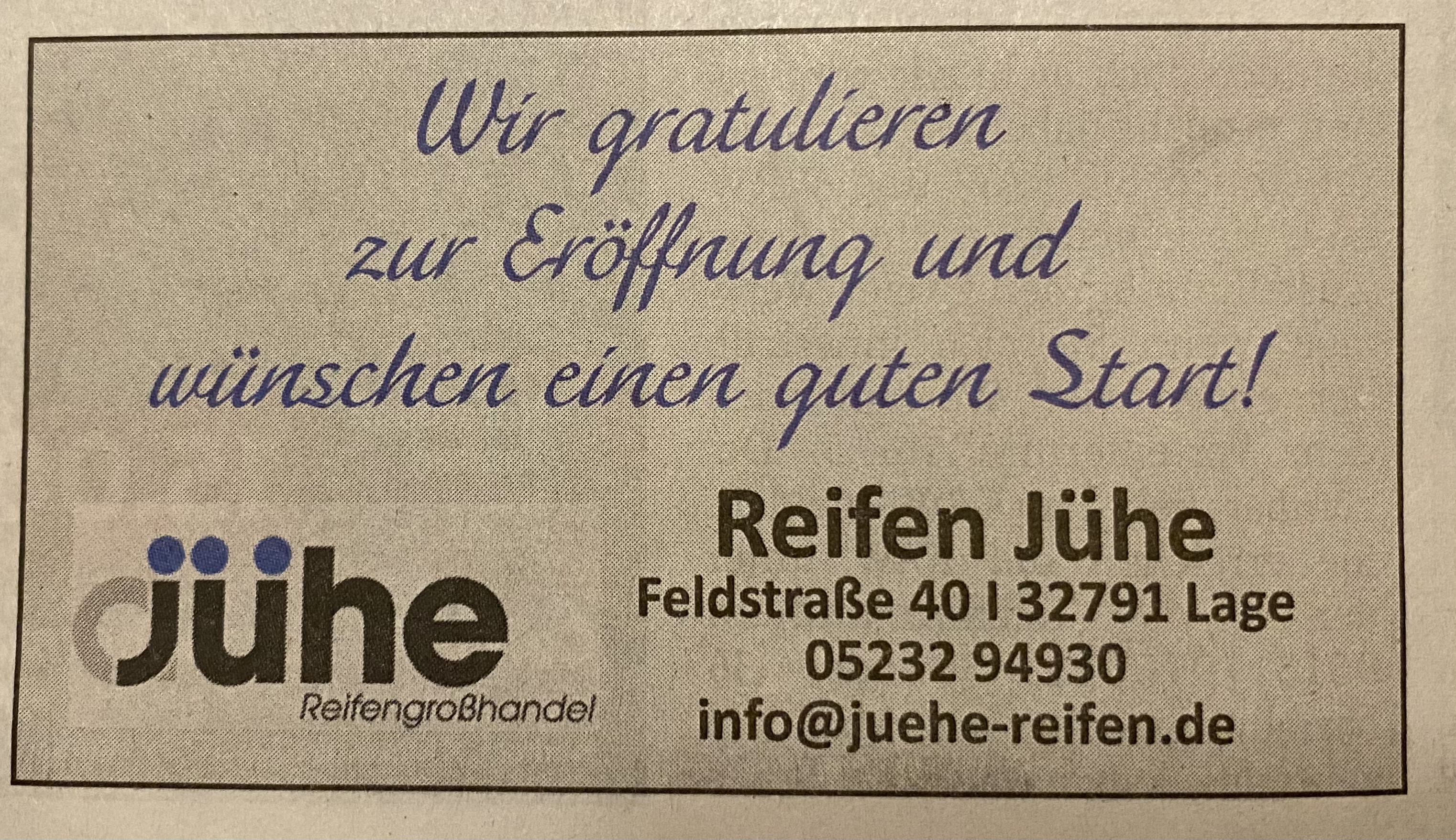 Bild 1 Reifengroßhandel A. Jühe GmbH in Lage