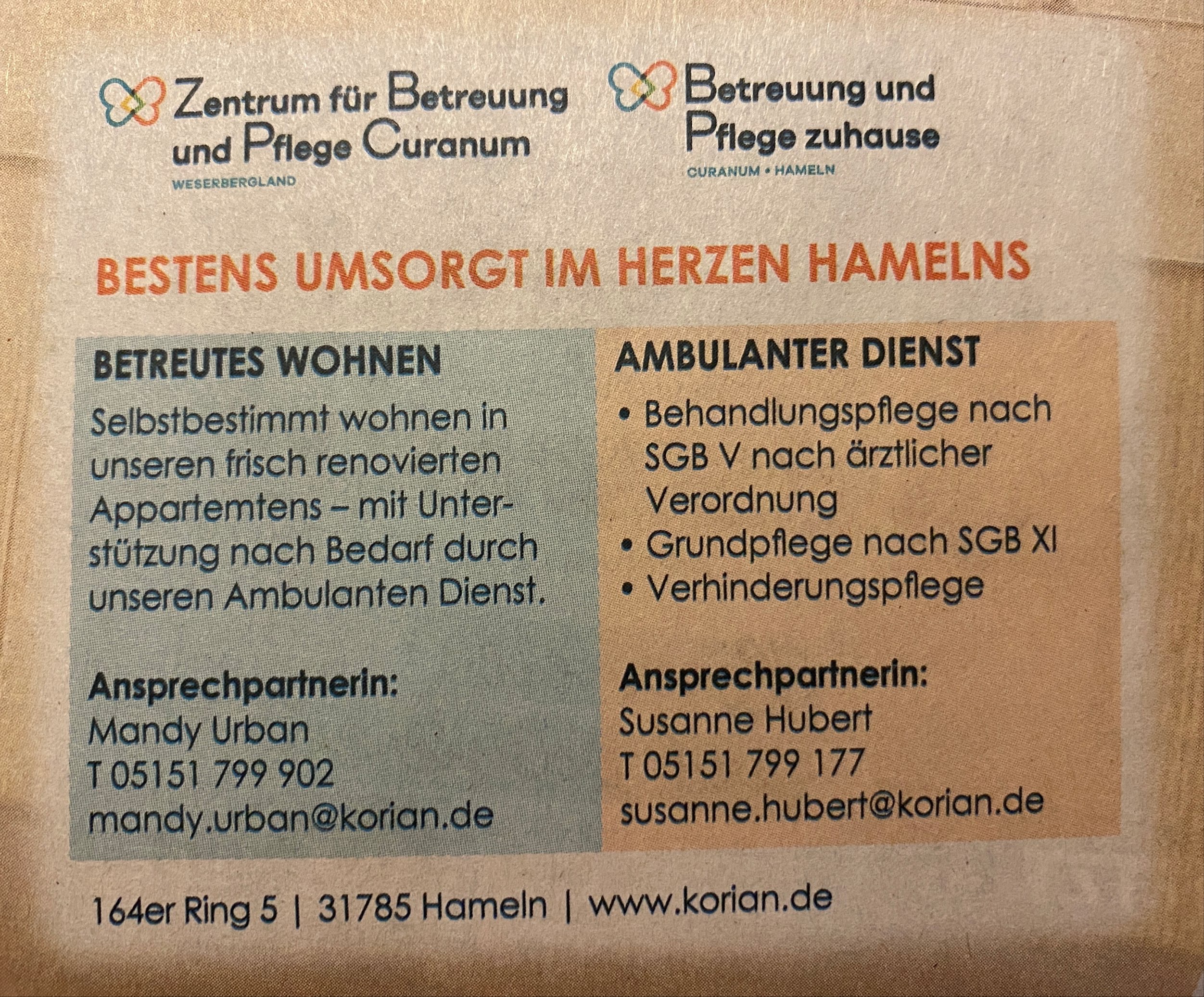 Bild 14 Zentrum für Betreuung und Pflege Curanum Weserbergland in Hameln