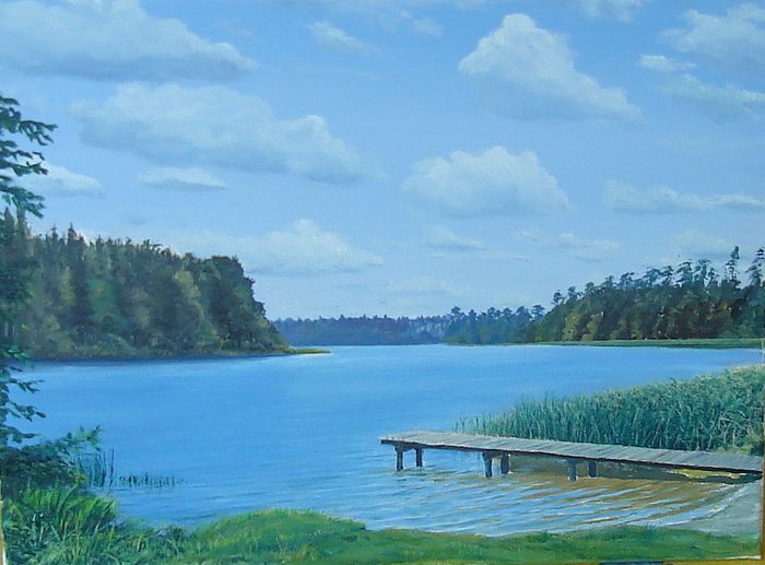 Gemälde v. J.Winter "See in der Uckermark"