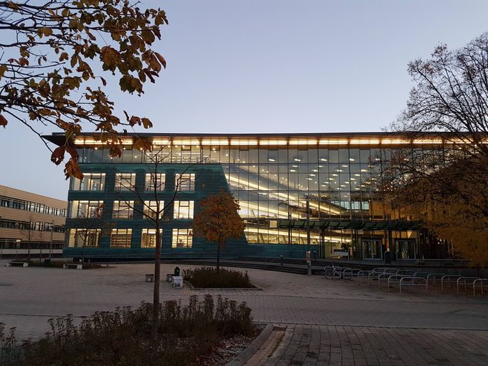 Direkter Blick auf die Universitätsbibliothek