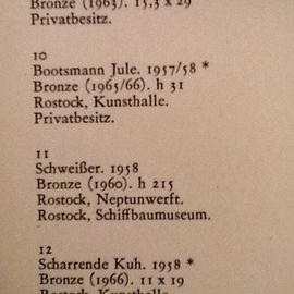 Aus dem Werkverzeichnis des Bildhauers Jo Jastram. Pos.11 &raquo; Schwei&szlig;er&laquo; von 1958, gegossen 1960 in zwei Abg&uuml;ssen, f&uuml;r das Schiffbaumuseum und die Neptunwerft  