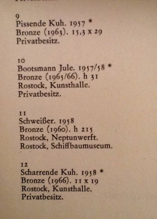 Aus dem Werkverzeichnis des Bildhauers Jo Jastram. Pos.11 » Schweißer« von 1958, gegossen 1960 in zwei Abgüssen, für das Schiffbaumuseum und die Neptunwerft  