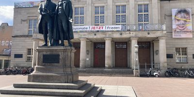 Goethe- und Schiller-Denkmal in Weimar in Thüringen