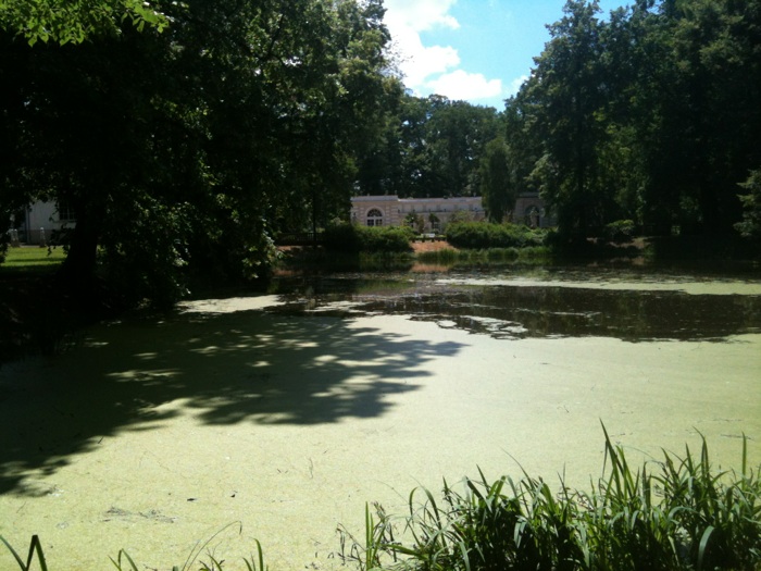 Blick &uuml;ber den Teich zur Orangerie ...