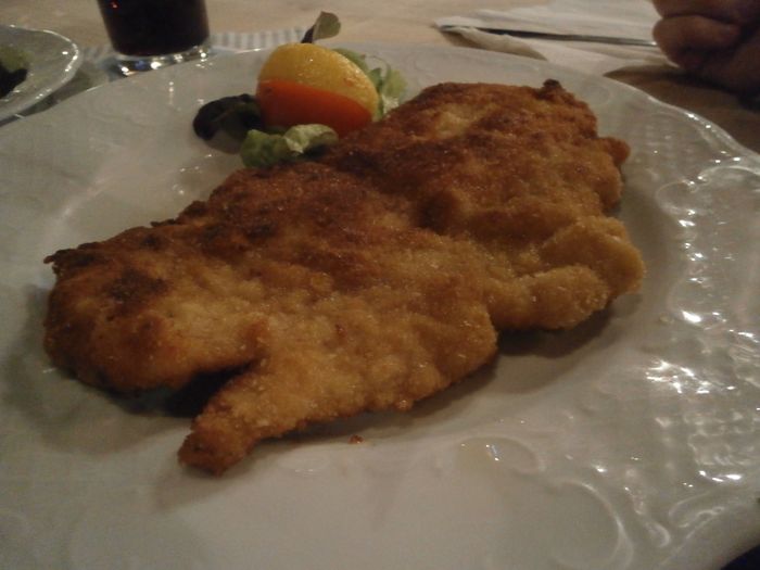 Das Schnitzel war lecker