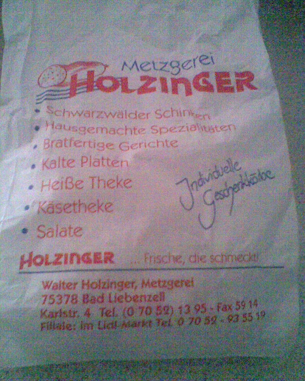 Bild 2 Holzinger Walter Metzgerei GmbH in Bad Liebenzell