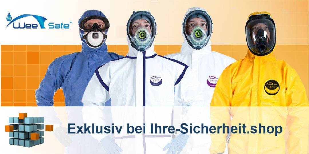 Wir sind exklsuive Vertriebspartner für Schutzanzüge der Marke WeeSafe in Deutschland. Ob Chemieunfall, Beseitigung von Asbest oder Schimmel — WeeSafe bietet eine Sichere, Kostengünstige und komfortable Alternative zu anderen Herstellern von Schutzanzügen. Besuchen Sie unseren Online-Shop und erfahren Sie mehr.