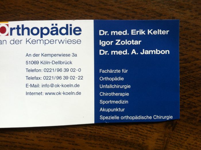 Nutzerbilder Gemeinschaftspraxis für Orthopädie Dr. med. Erik Kelter & Igor Zolotar Ärzte für Orthopädie