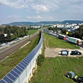 Photovoltaikreinigung an der B28 in Aalen