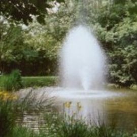 Teich mit Springbrunnen im 20.000 qm großen Klinikpark
