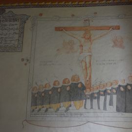 Kreuzigungs-Fresko mit Stifterfamilie