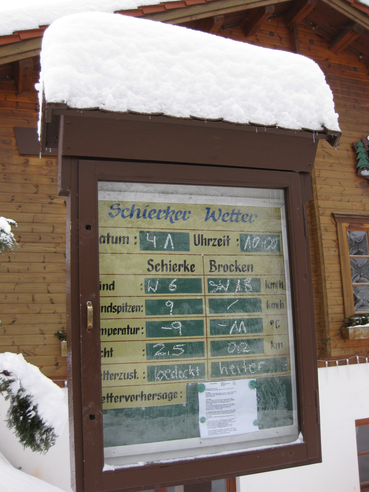 Das Winterwetter in Schierke