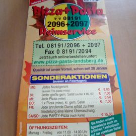 Pizza & Pasta Heimservice in Landsberg am Lech