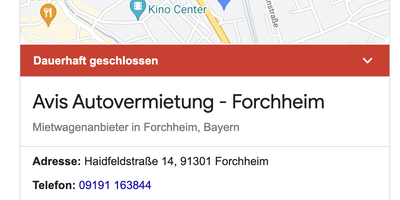 Avis Autovermietung - Forchheim in Forchheim in Oberfranken