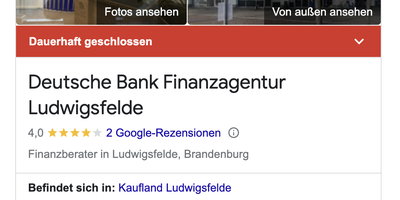 Deutsche Bank Finanzagentur Ludwigsfelde in Ludwigsfelde