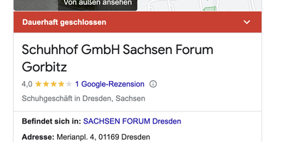 Schuhhof GmbH Sachsen Forum Gorbitz in Dresden
