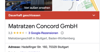 Matratzen Concord GmbH in Stuttgart
