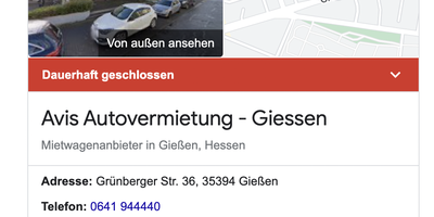 Avis Autovermietung - Giessen in Gießen