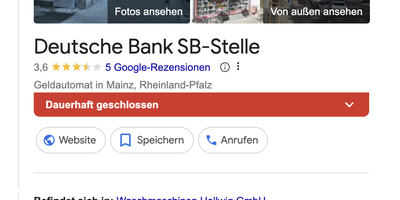 Deutsche Bank SB-Stelle in Mainz