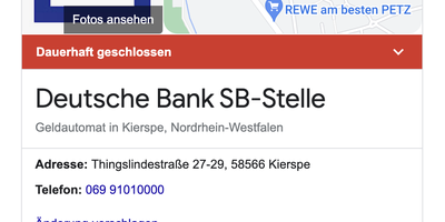 Deutsche Bank SB-Stelle in Kierspe