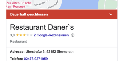 Restaurant Daner's in Simmerath