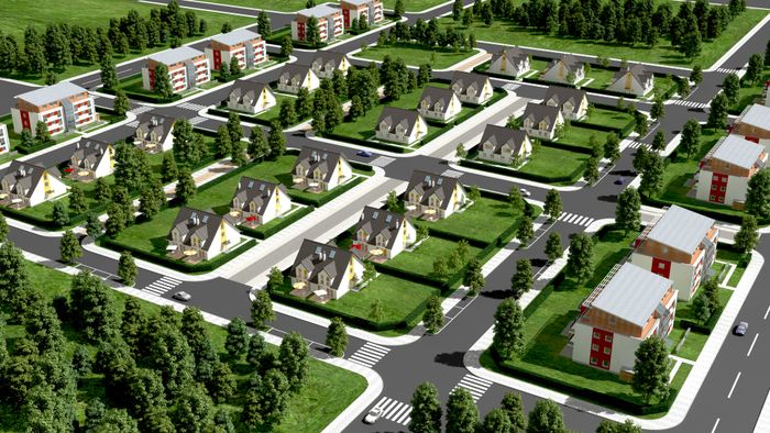 3D Visualisierung Siedlungsbauprojekt