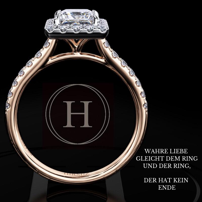 Exklusive Verlobungsringe aus dem Atelier HIRMIZ von handgeschmiedet und gefasst werden nur die feinsten von handverlesenen Diamanten