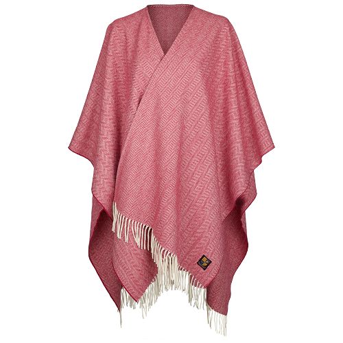 Cape / Poncho fuchsia &amp; weiß