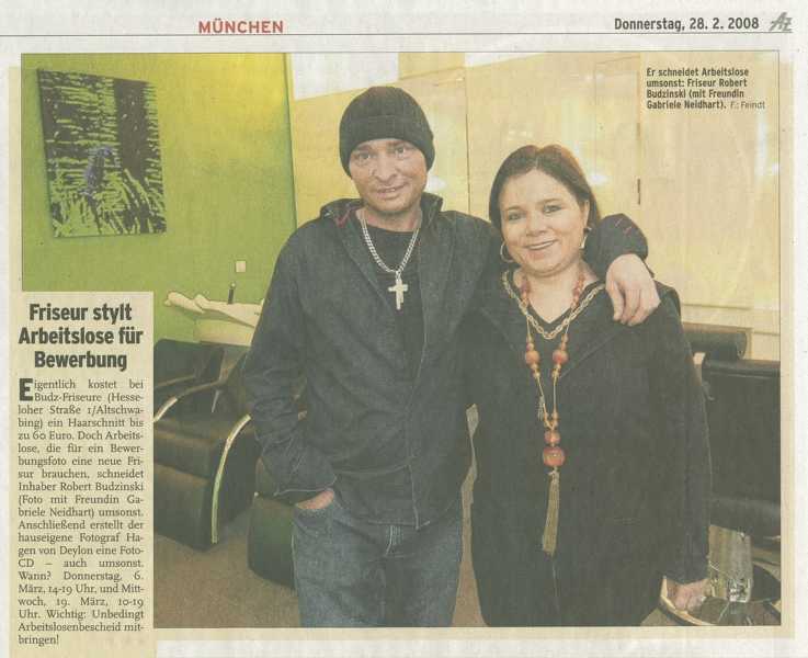 Abendzeitung 2008 - Mach&apos;Schnitt bei BUDZ FRISEURE
