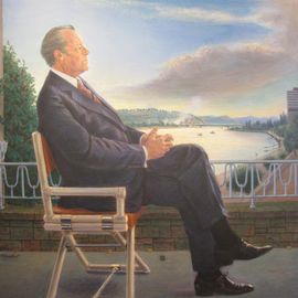 Willy Brandt auf einem Gemälde dort. Er war Bürgermeister von Berlin und danach noch Bundeskanzler.