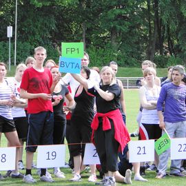 Sportzentrum Schützenstraße - Stadion in Einbeck: Diesjähriges Sportfest der BBS Einbeck, der lange Lauf aller 30 Schülergruppen (Klassen), der 19.te Platz ist auch noch gut!