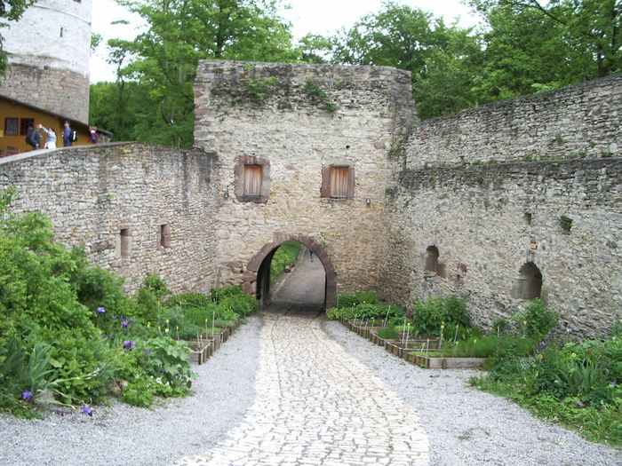 Burg Plesse in Eddigehausen, Unterer Hainberg 2, Blick zum Eingang der Burg