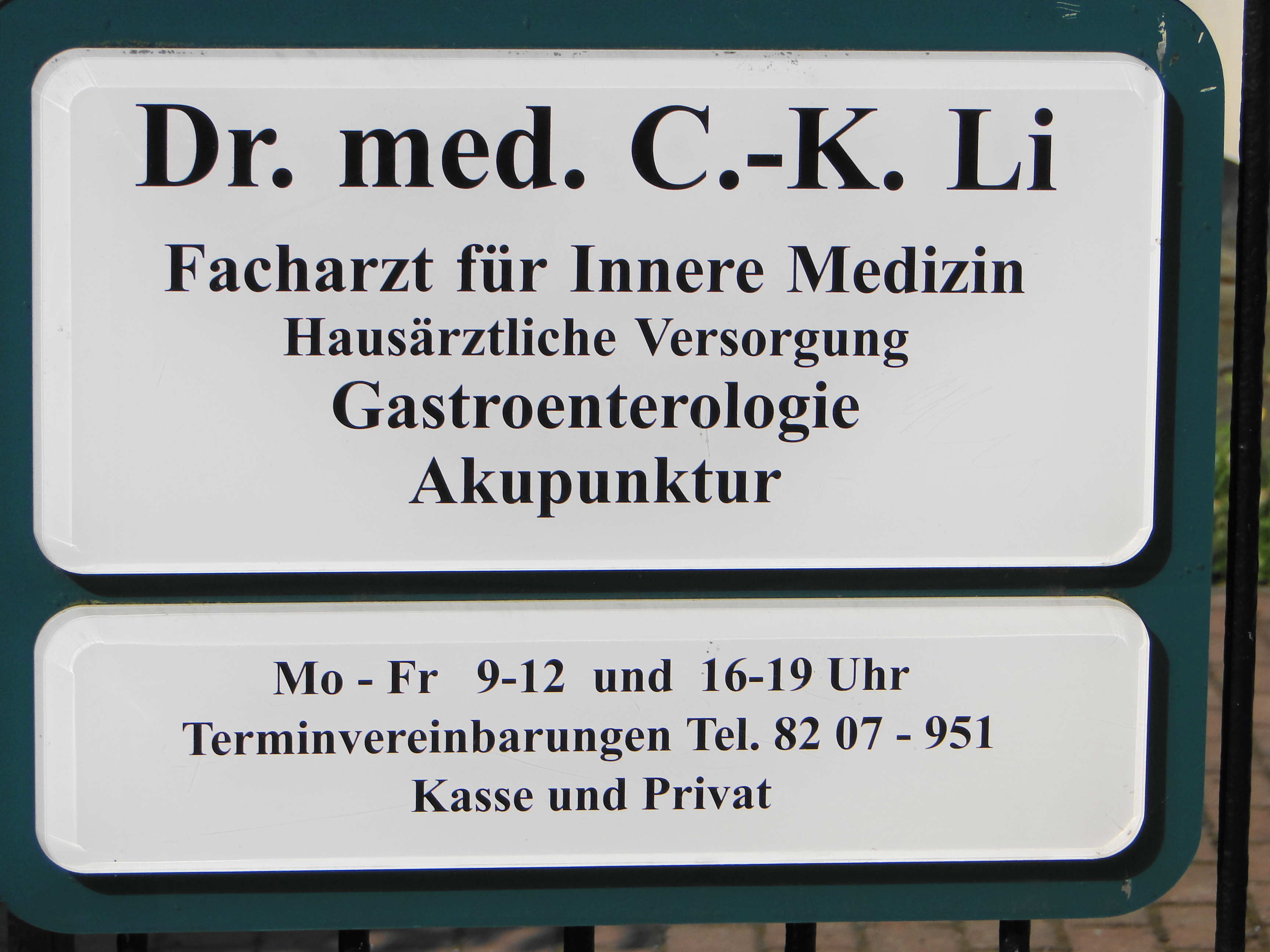 Facharzt für Innere Medizin Dr. med. K. Li in der Wagnerstr. 6