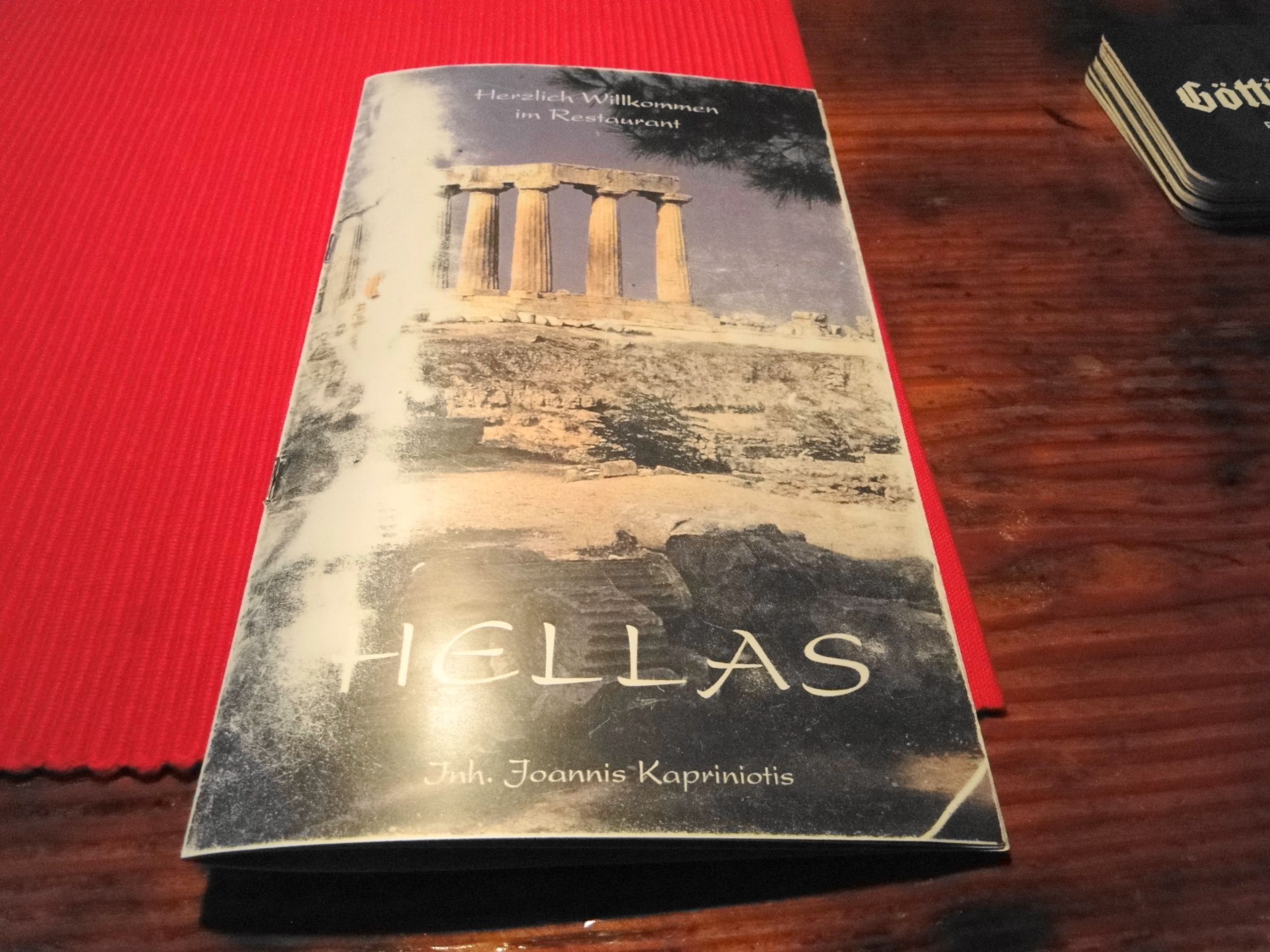 Griechisches Restaurant HELLAS in Kurzen-Geismar-Str. 29, Speisekarte