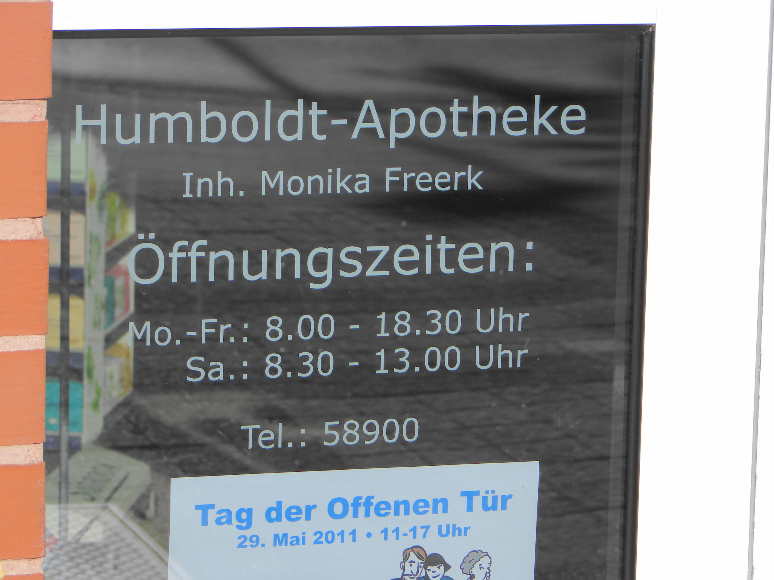 Humboldt Apotheke in der Bühlstr. 44, Öffnungszeiten