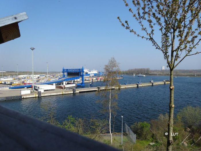 Aussichtsturm Borndiek, Lübeck, am Dummersodrfer Ufer, Travemündung und Skandinavienkai