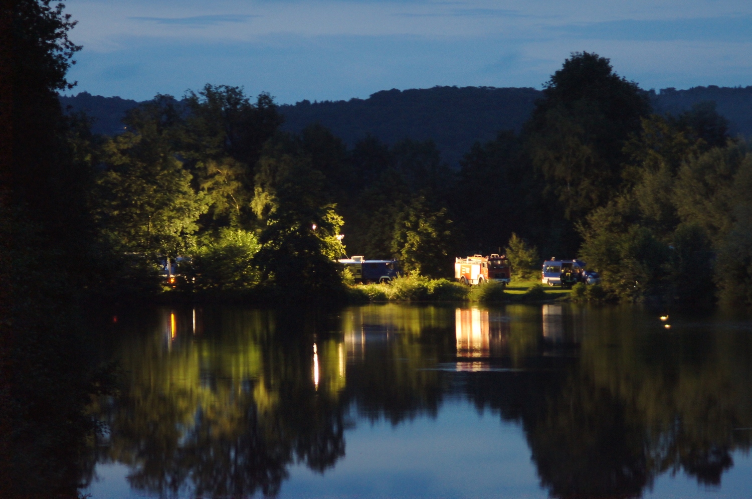 Blick auf Seewiese am Abend