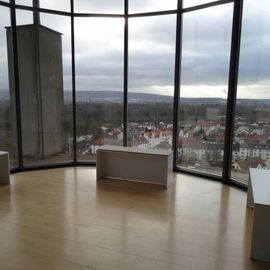 Blick von der Ausstellung auf Welheiden, den Süden der Stadt