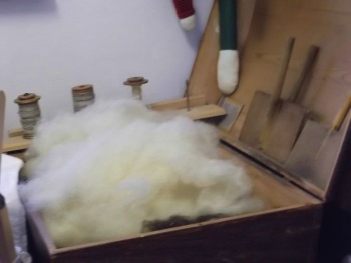 gewaschen und gekämmte Schafwolle