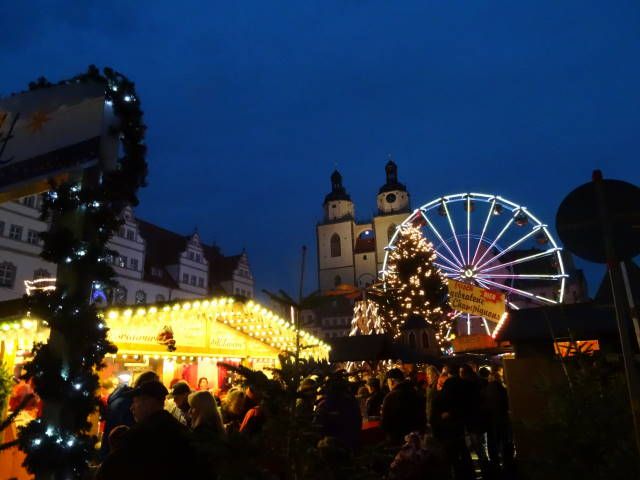 Weihnachtsmarkt Wittenberg am Abend