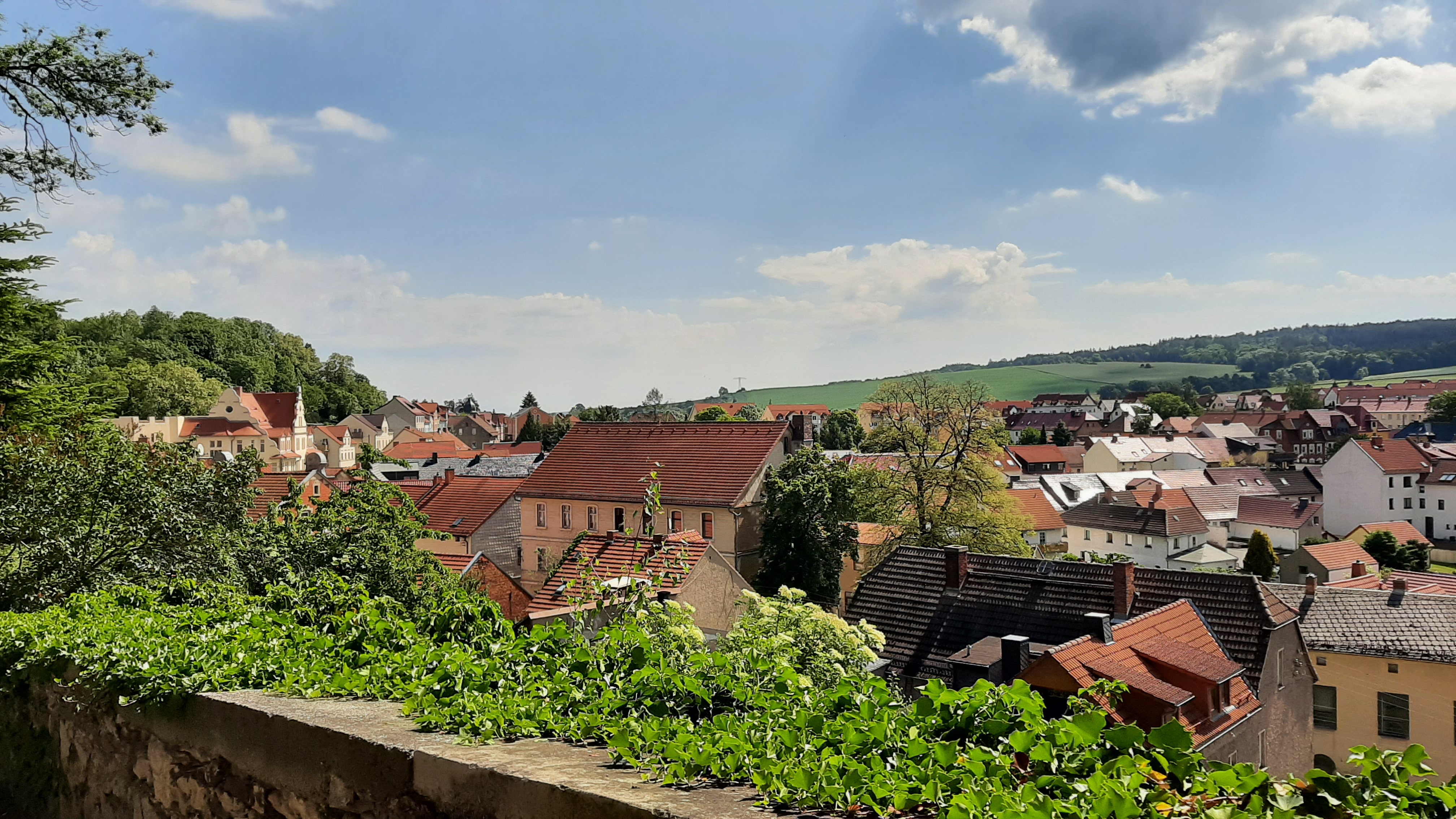 Blick von der Vorburg auf den Ort Ranis