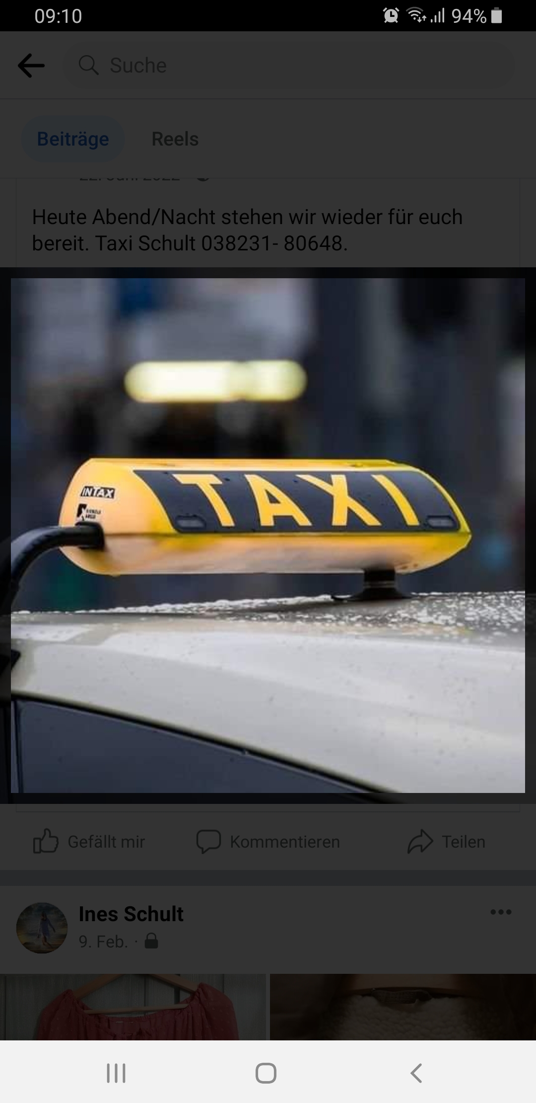 Bild 1 Taxi Ines Schult in Pruchten