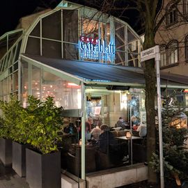  Café extrablatt am Abend.
Rheine Innenstadt. 