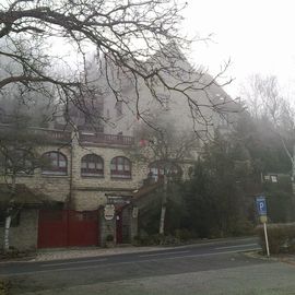 Drachenburg im Nebel