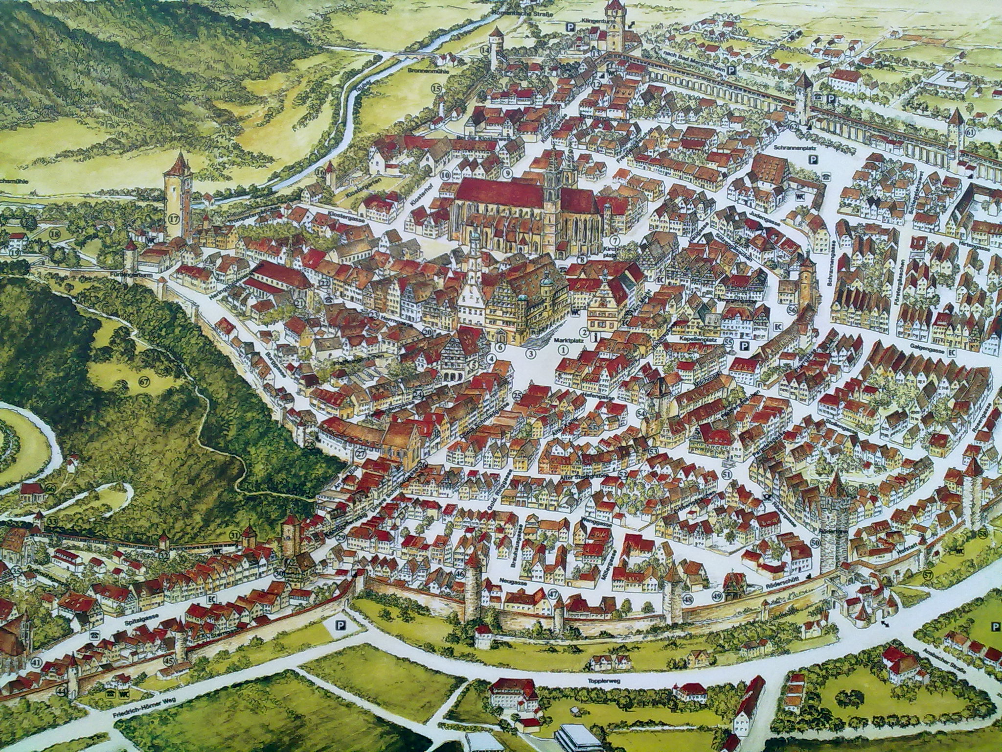 Karte der Altstadt von
Rothenburg o.d.Tauber