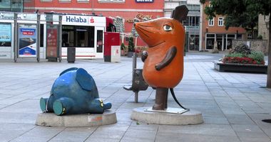 Skulpturengruppe "Maus und Elefant" in Erfurt